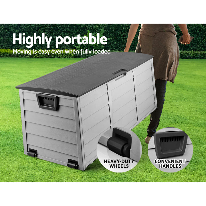 290L Outdoor Storage Box (Lockable) - Grey / Black