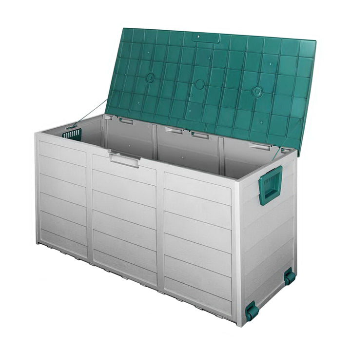 290L Outdoor Storage Box (Lockable) - Green / Grey