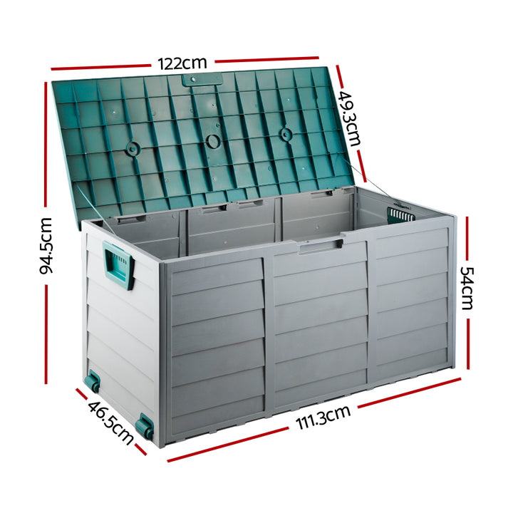 290L Outdoor Storage Box (Lockable) - Green / Grey