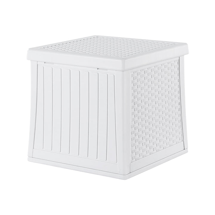 56L Outdoor Storage Box / Side Table / Bench - White