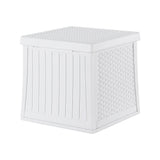 56L Outdoor Storage Box / Side Table / Bench - White