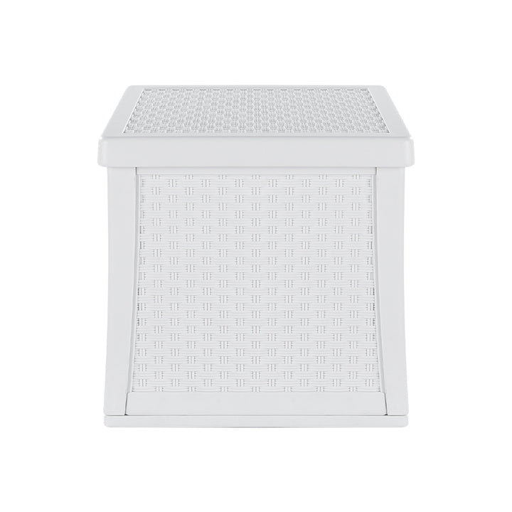 56L Outdoor Storage Box / Side Table / Bench - White