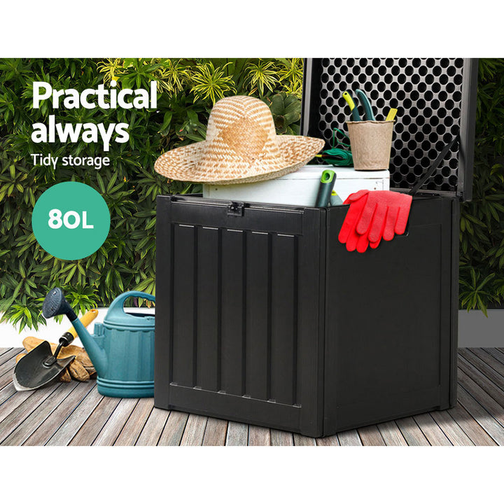 80L Outdoor Storage Box / Bench / Table - Black