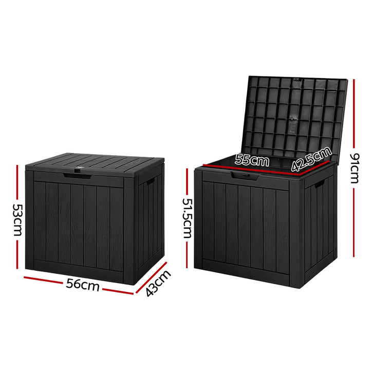 118L Outdoor Storage Box / Bench (Lockable) - Black