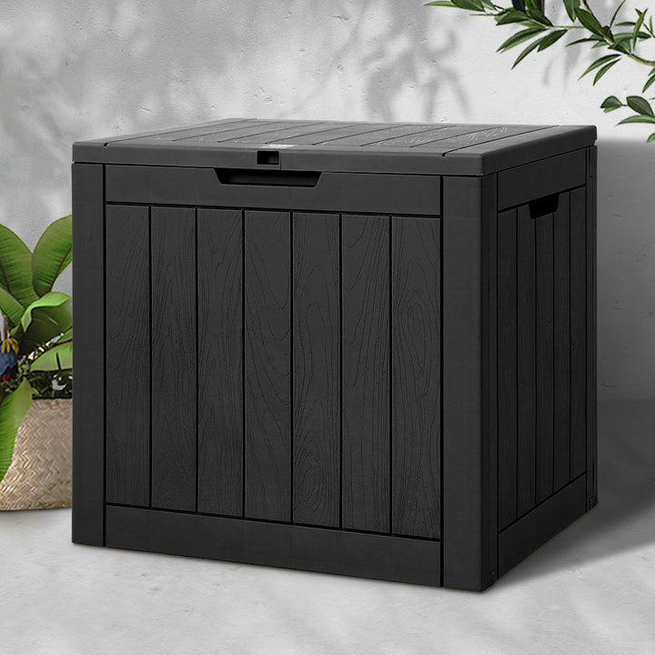 118L Outdoor Storage Box / Bench (Lockable) - Black