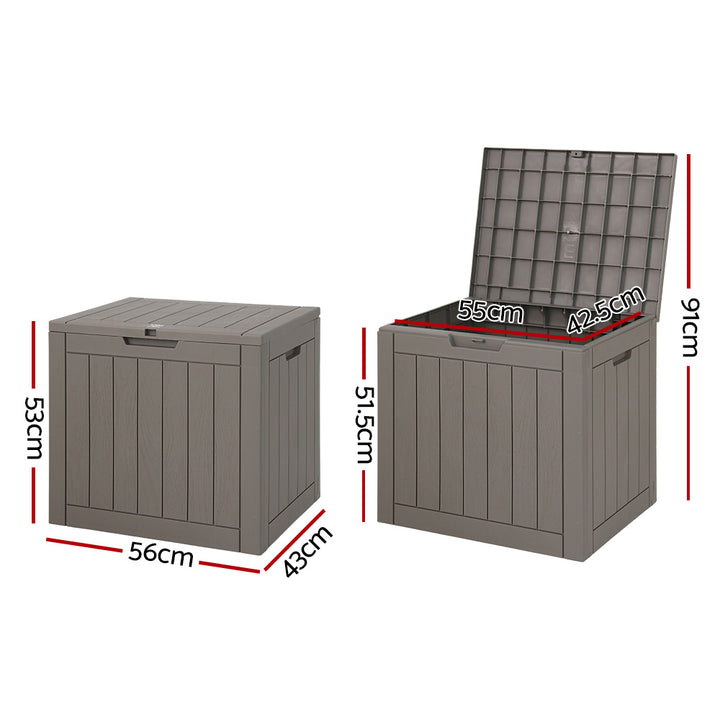 118L Outdoor Garden Storage Box Grey