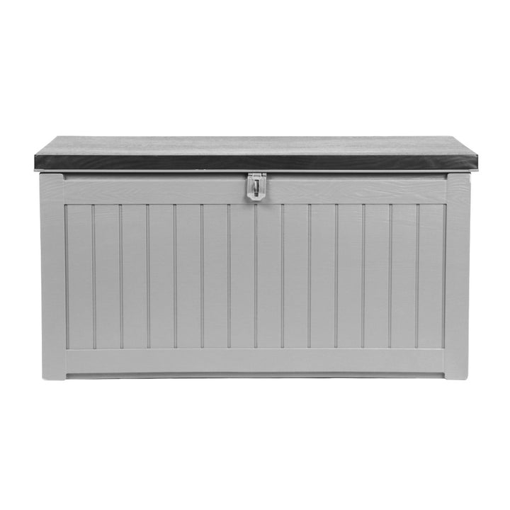 190L Outdoor Storage Box / Bench (Lockable) - Grey / Black