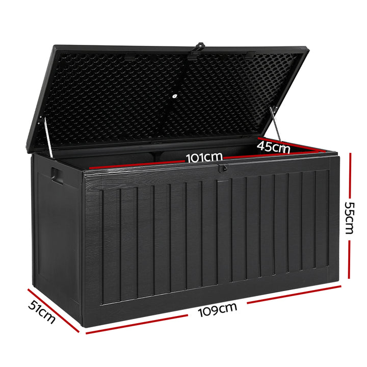 270L Outdoor Storage Box / Bench (Lockable) - Black