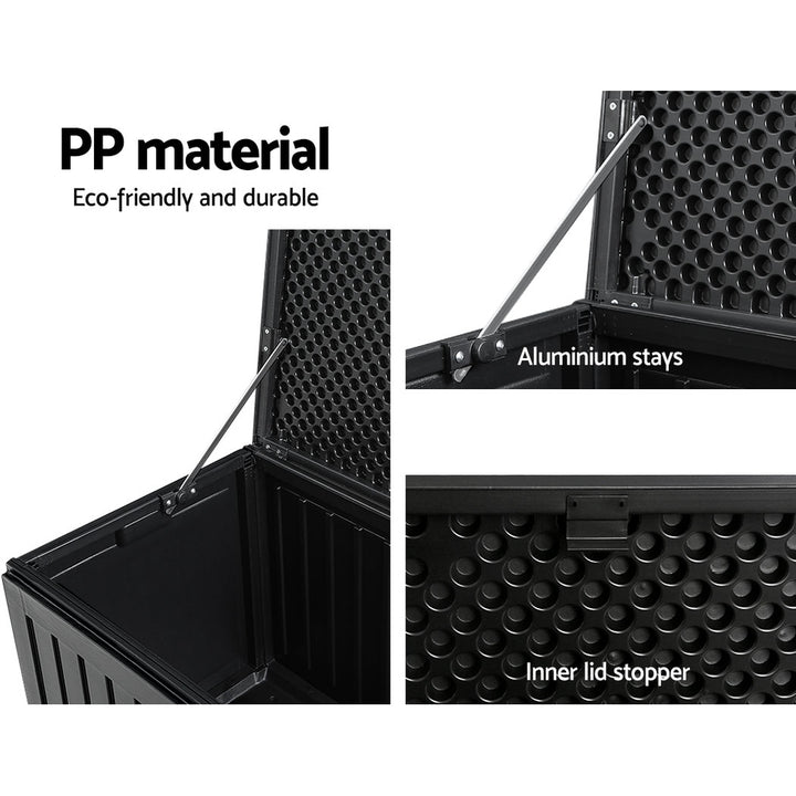 270L Outdoor Storage Box / Bench (Lockable) - Black