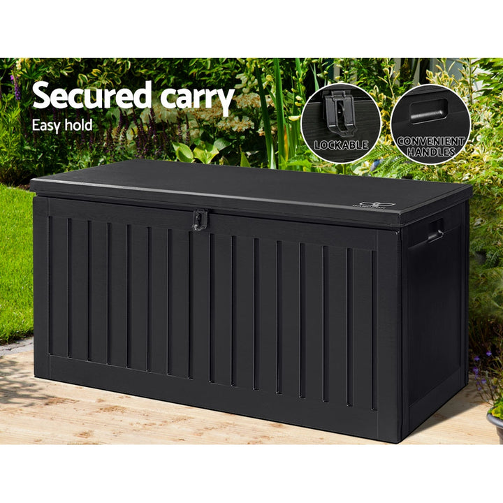 270L Outdoor Storage Box / Bench (Lockable) - Black