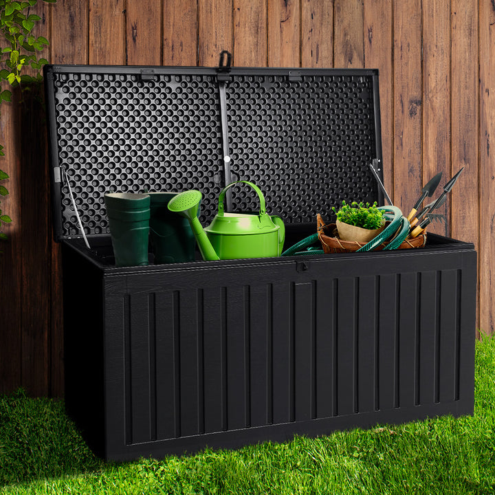 270L Outdoor Storage Box / Bench (Lockable) - Black