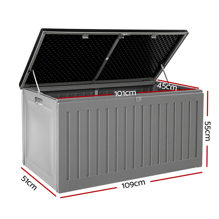270L Outdoor Storage Box / Bench - Dark Grey