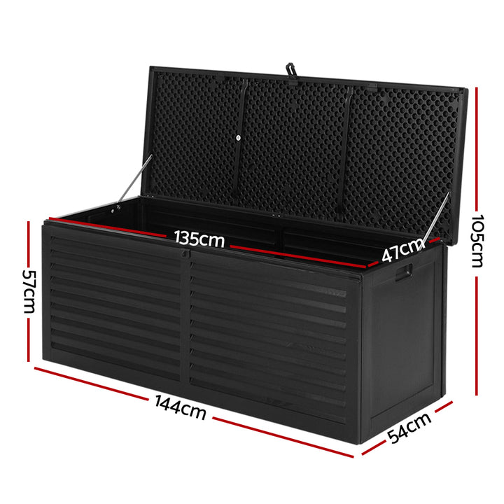 390L Outdoor Storage Box / Bench (Lockable) - Black