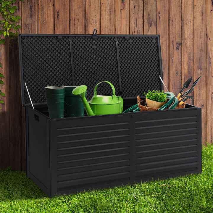 390L Outdoor Storage Box / Bench (Lockable) - Black