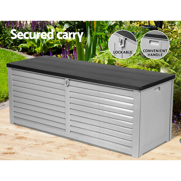 390L Outdoor Storage Box / Bench (Lockable) - Grey