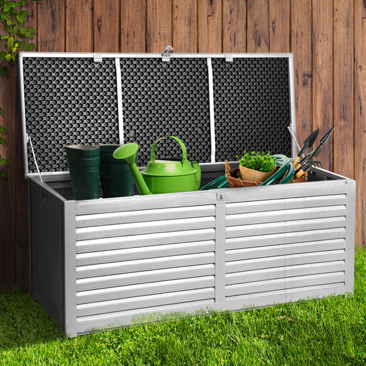 390L Outdoor Storage Box / Bench (Lockable) - Grey