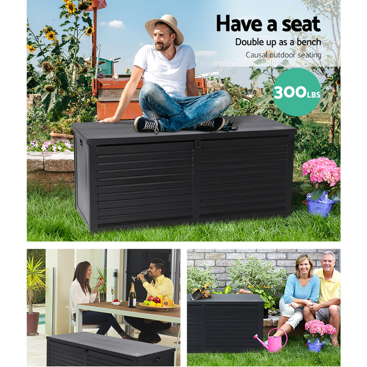 490L Outdoor Storage Box / Bench (Lockable) - Black
