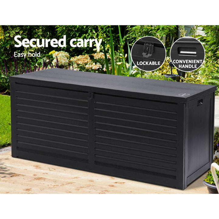 490L Outdoor Storage Box / Bench (Lockable) - Black