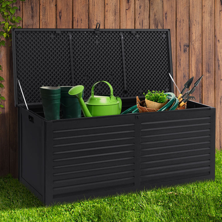 490L Outdoor Storage Box / Bench (Lockable) - Black