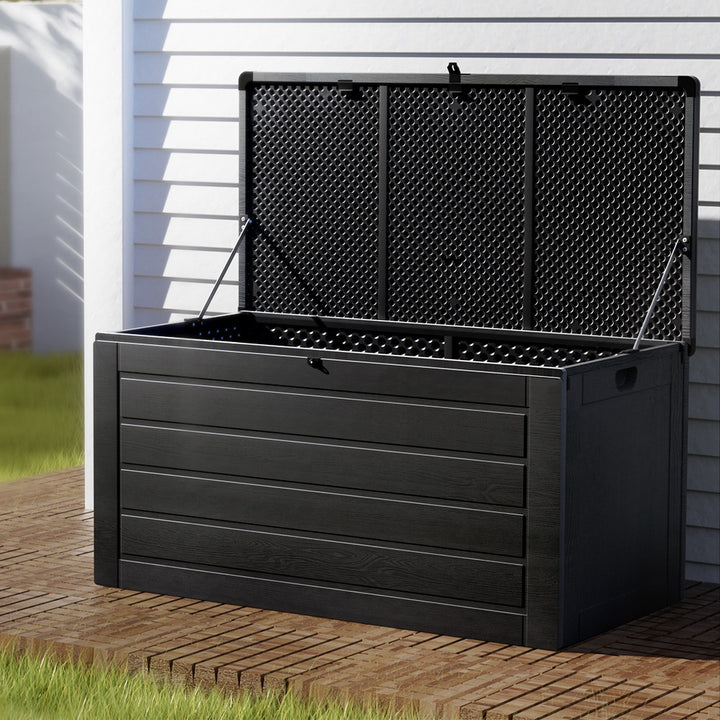680L Waterproof Outdoor Storage Box / Bench (Lockable) - Black