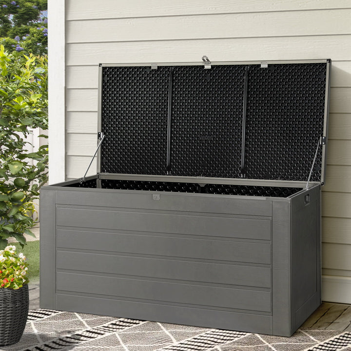 680L Waterproof Outdoor Storage Box / Bench (Lockable)  - Grey