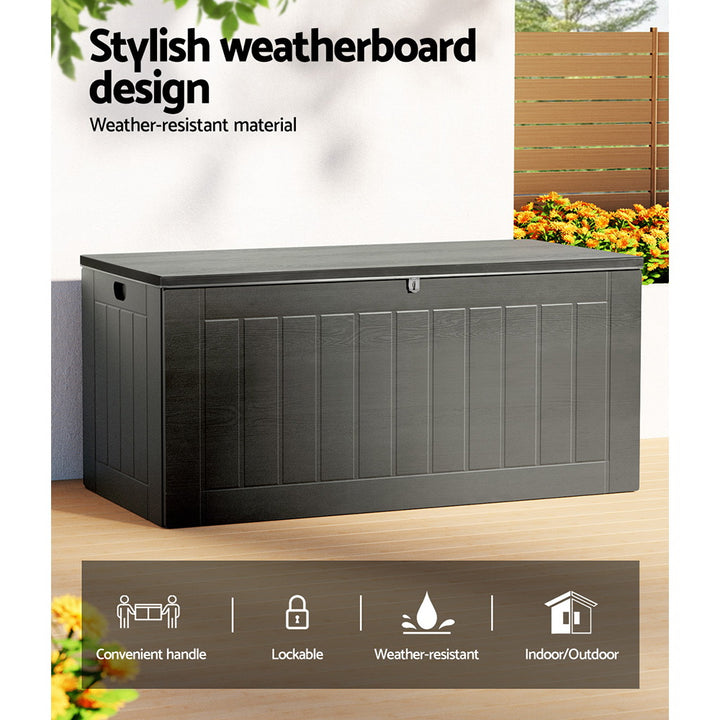 830L Outdoor Storage Box (Lockable / Bench Seat) - Grey