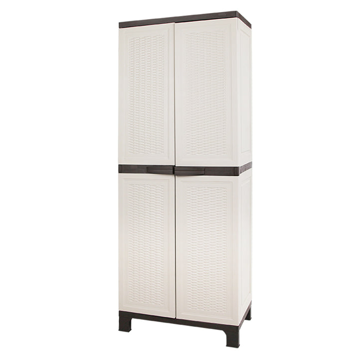 173cm Outdoor Storage Cabinet / Cupboard - Rattan Beige