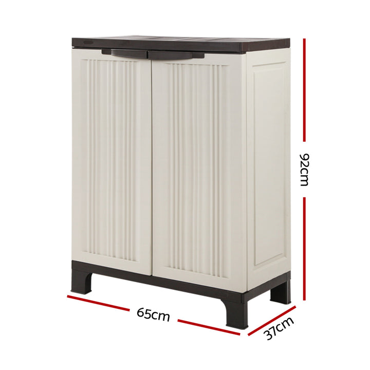 92cm Outdoor Storage Cabinet / Cupboard (Lockable) - Beige