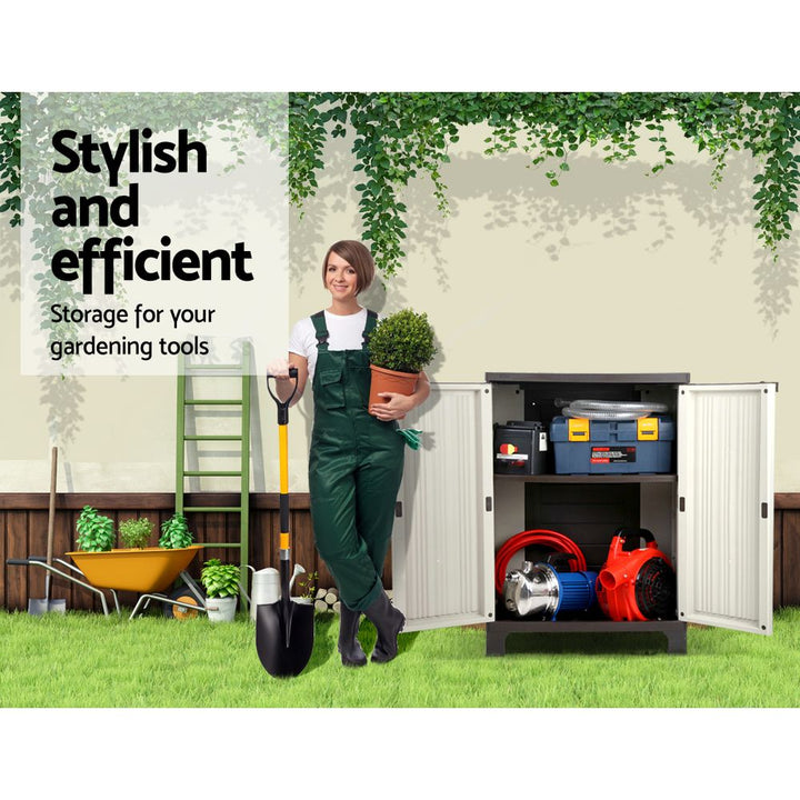 92cm Outdoor Storage Cabinet / Cupboard (Lockable) - Beige