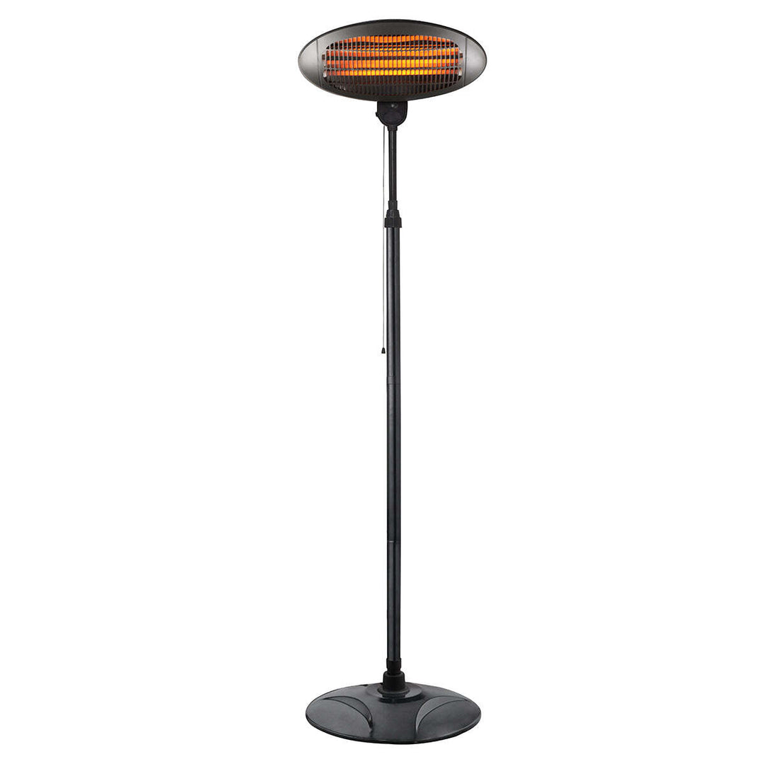 2000W 2.1m Free Standing Adjustable Portable Outdoor Electric Patio Heater - Black