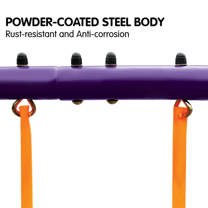 Kahuna Kids 4-Seater Swing Set with Slide (Purple / Green)