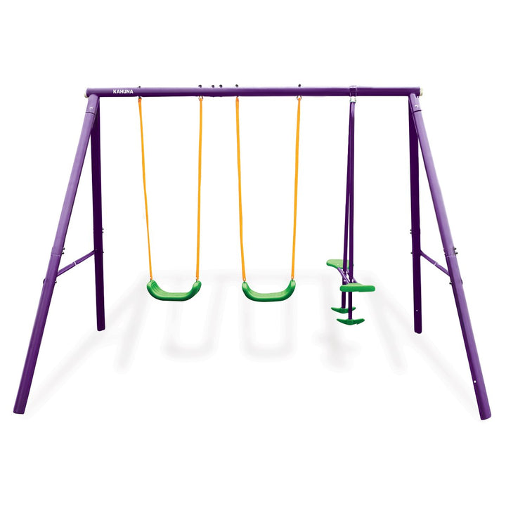 Kahuna Kids 4-Seater Swing Set (Purple / Green)
