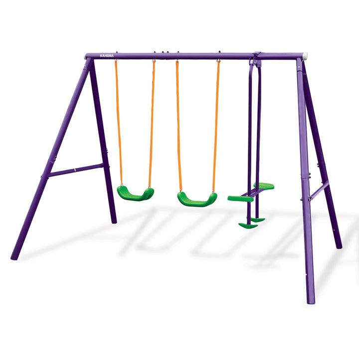Kahuna Kids 4-Seater Swing Set (Purple / Green)