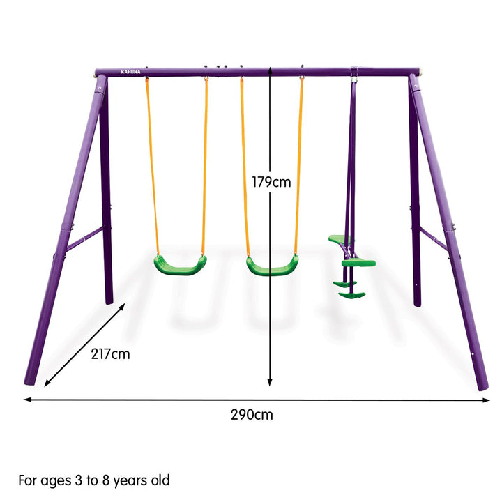 Kahuna Kids 4-Seater Swing Set (Purple / Green)