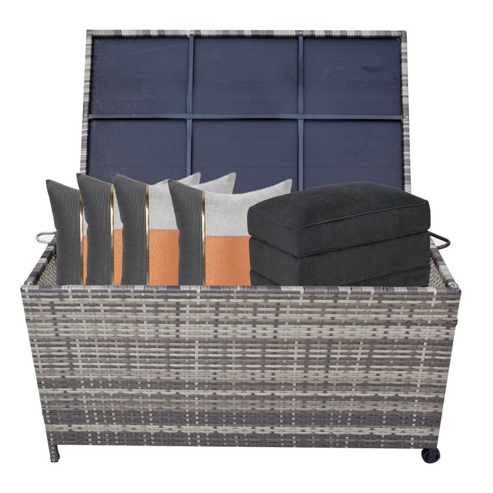 320L Outdoor Wicker Storage Box - Grey