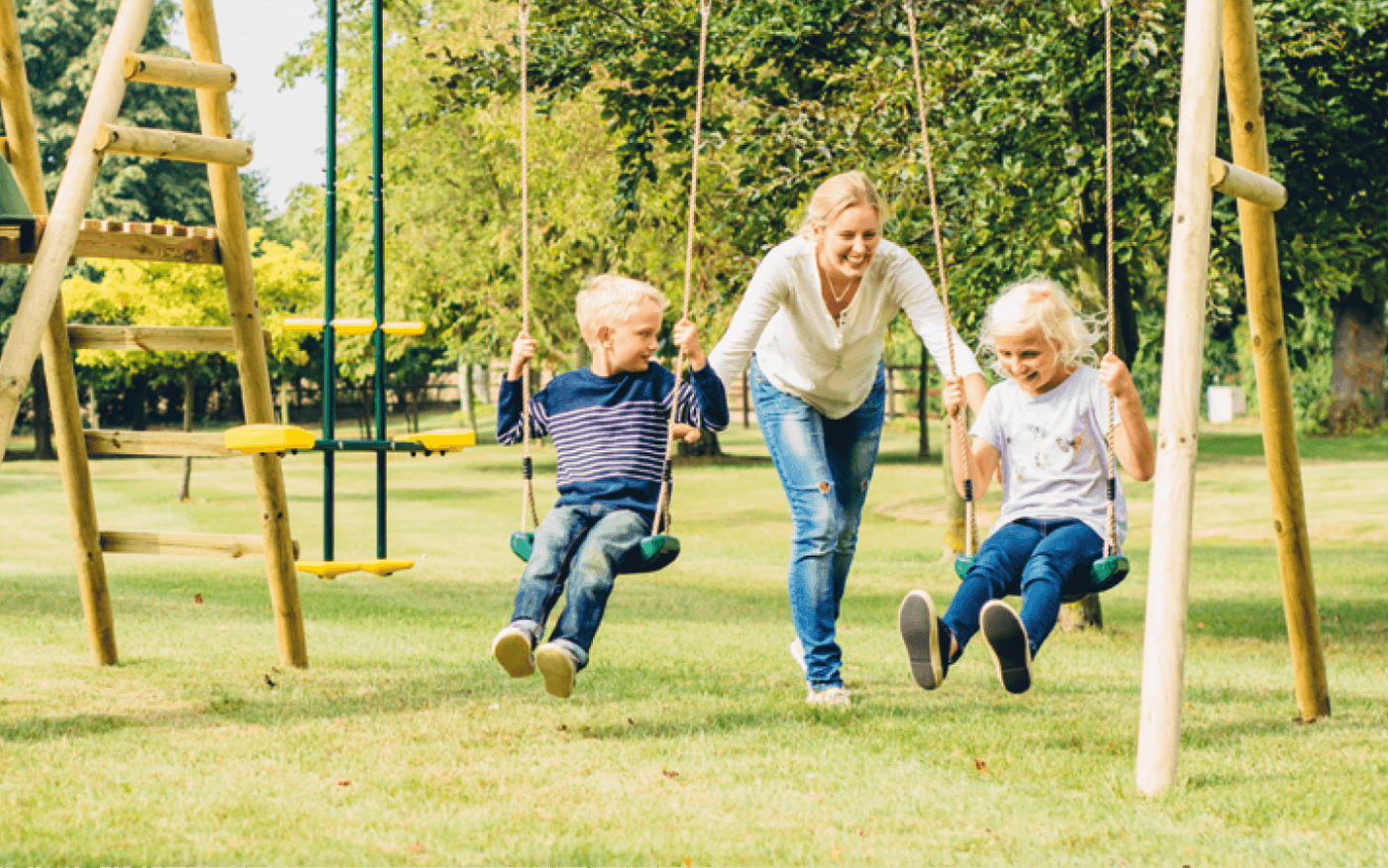 Kids on a swing set