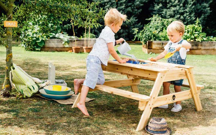 Wooden Mud Kitchen with Pots and Pans and Sustainable Timber - The Best Backyard