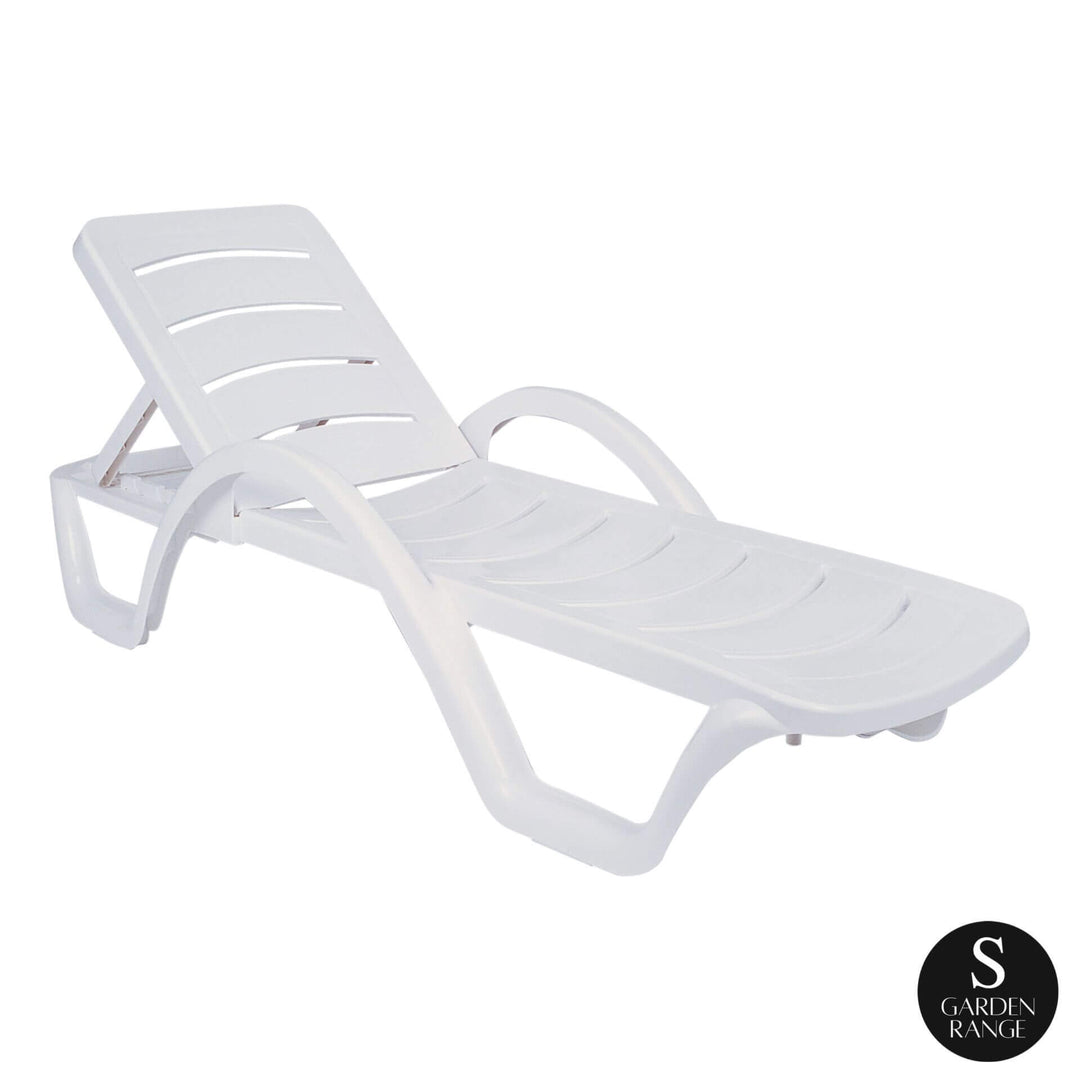 Siesta Havana Sunlounger/Ocean Side Table 3 Pc Package - White