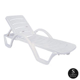 Havana Sunlounger & Ocean Side Table - 3pc Package - White