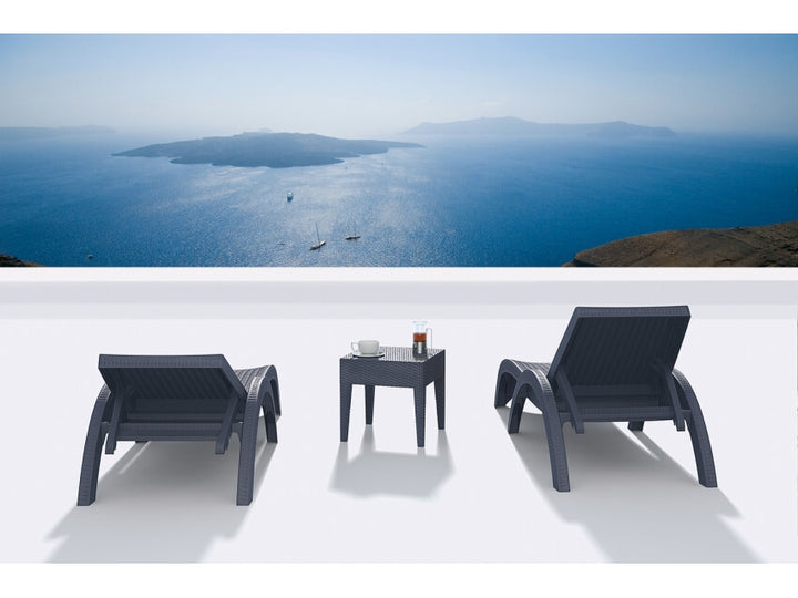 Outdoor Fiji Sunlounger/Tequila Side Table 3 Pc Package - With Cushion