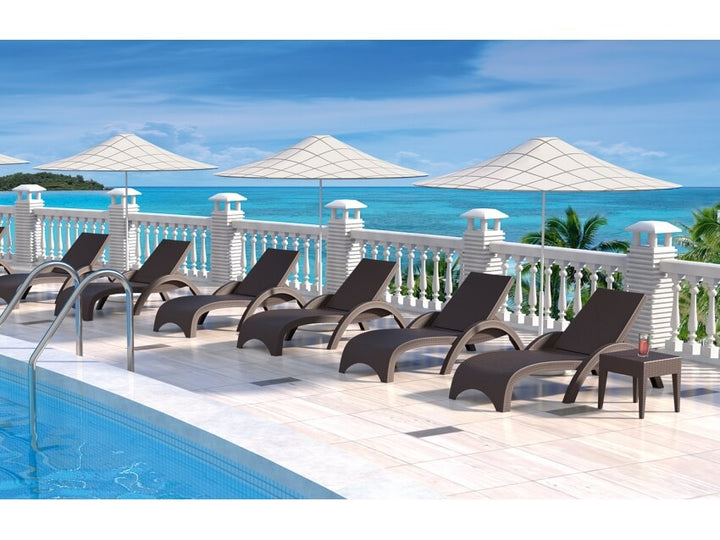 Outdoor Fiji Sunlounger/Tequila Side Table 3 Pc Package - With Cushion