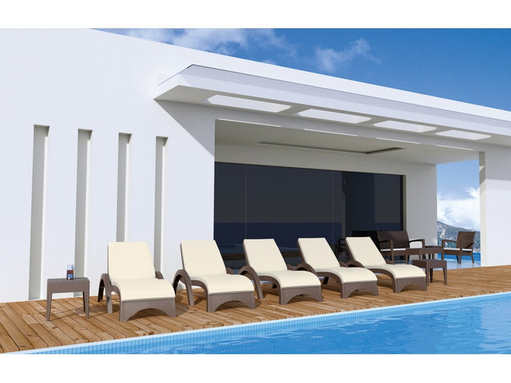 Outdoor Fiji Sunlounger/Tequila Side Table 3 Pc Package - With Cushion