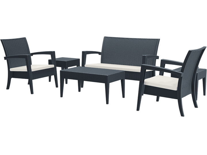 Siesta 6 Piece Miami (Tequila) Lounge Sofa Set (Available in White, Chocolate & Anthracite)