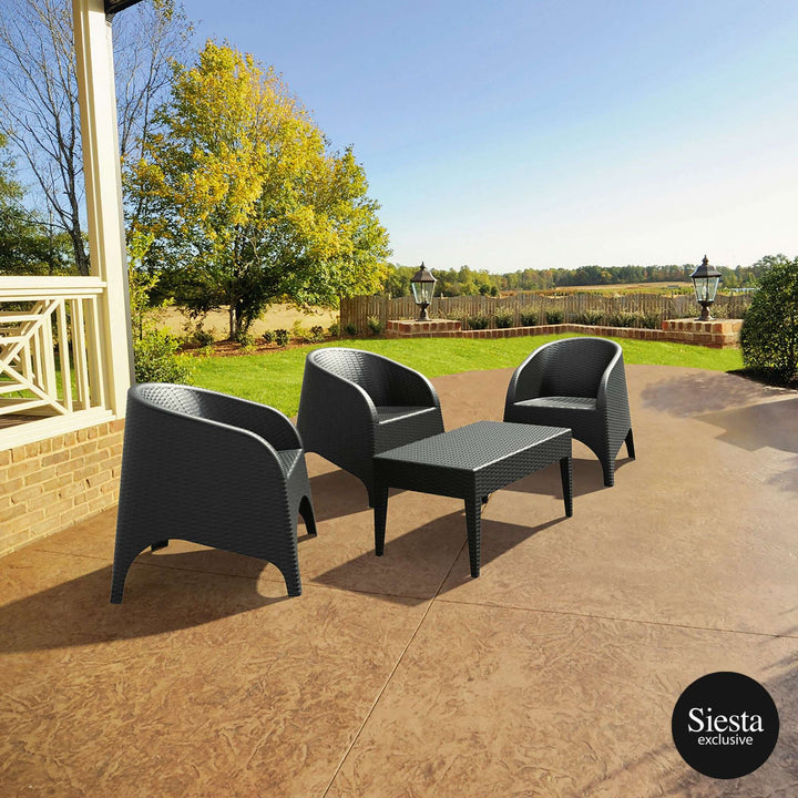 Aruba Tub Chair/Tequila Lounge Table 3 Seat Package