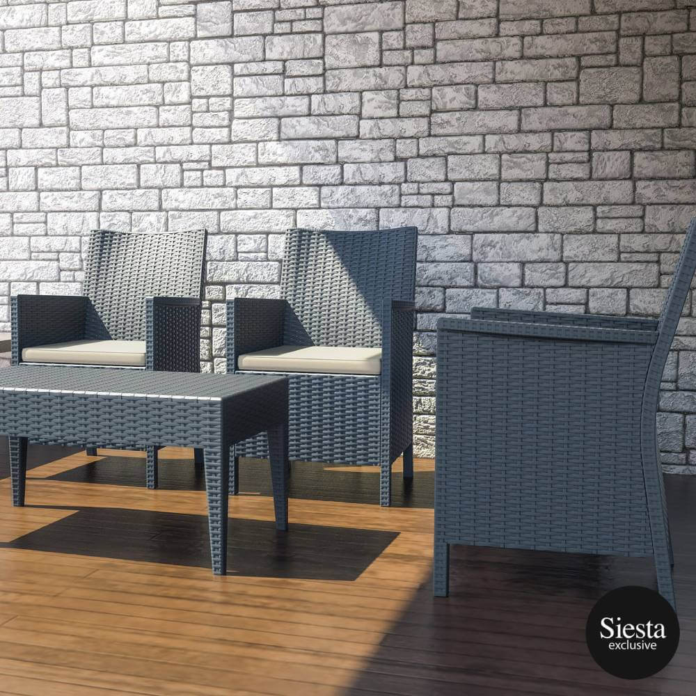 California Tub Chair with Cushion/ Tequila Side Table/ Tequila Lounge Table 4 Seat Package