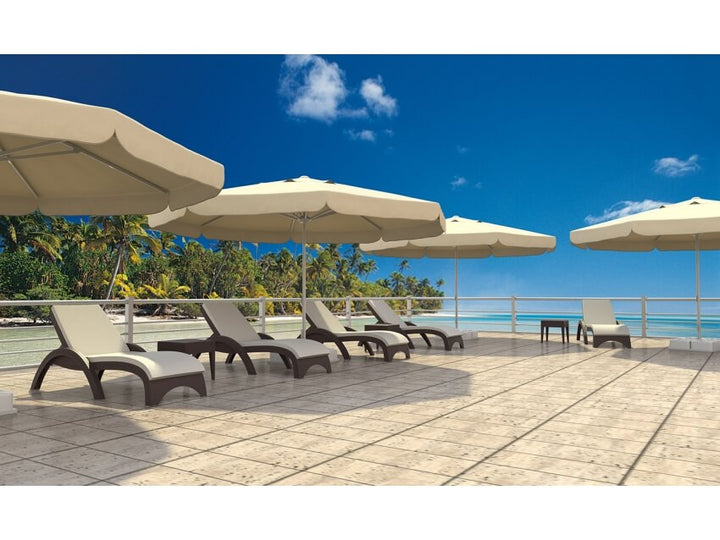 Outdoor Fiji Sunlounger/Tequila Side Table 3 Pc Package - With Cushion
