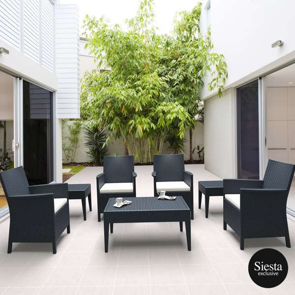 California Tub Chair with Cushion/ Tequila Side Table/ Tequila Lounge Table 4 Seat Package