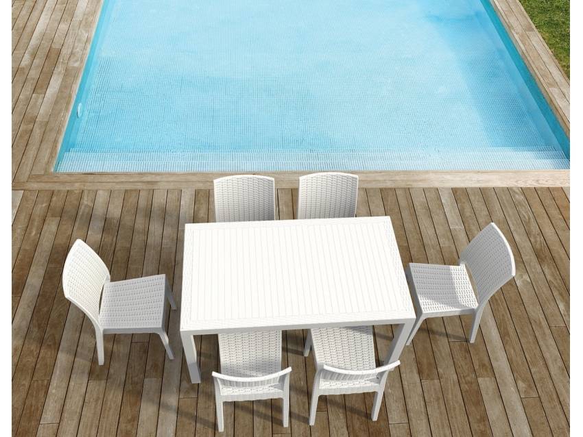 Siesta Orlando 140 Table Florida Chair 4 Seat Package - White