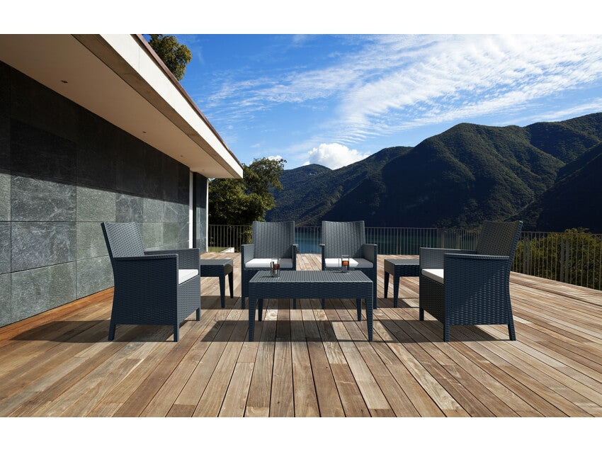 California Tub Chair with Cushion/ Tequila Side Table/ Tequila Lounge Table 4 Seat Package