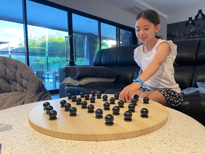 Wooden Giant Chinese Checkers  & Solitare Game 60cm Diameter